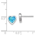 thumbnail image 3 of Sterling Silver Rhodium-plated Synthetic Opal Polished Heart Post Earrings, 3 of 3