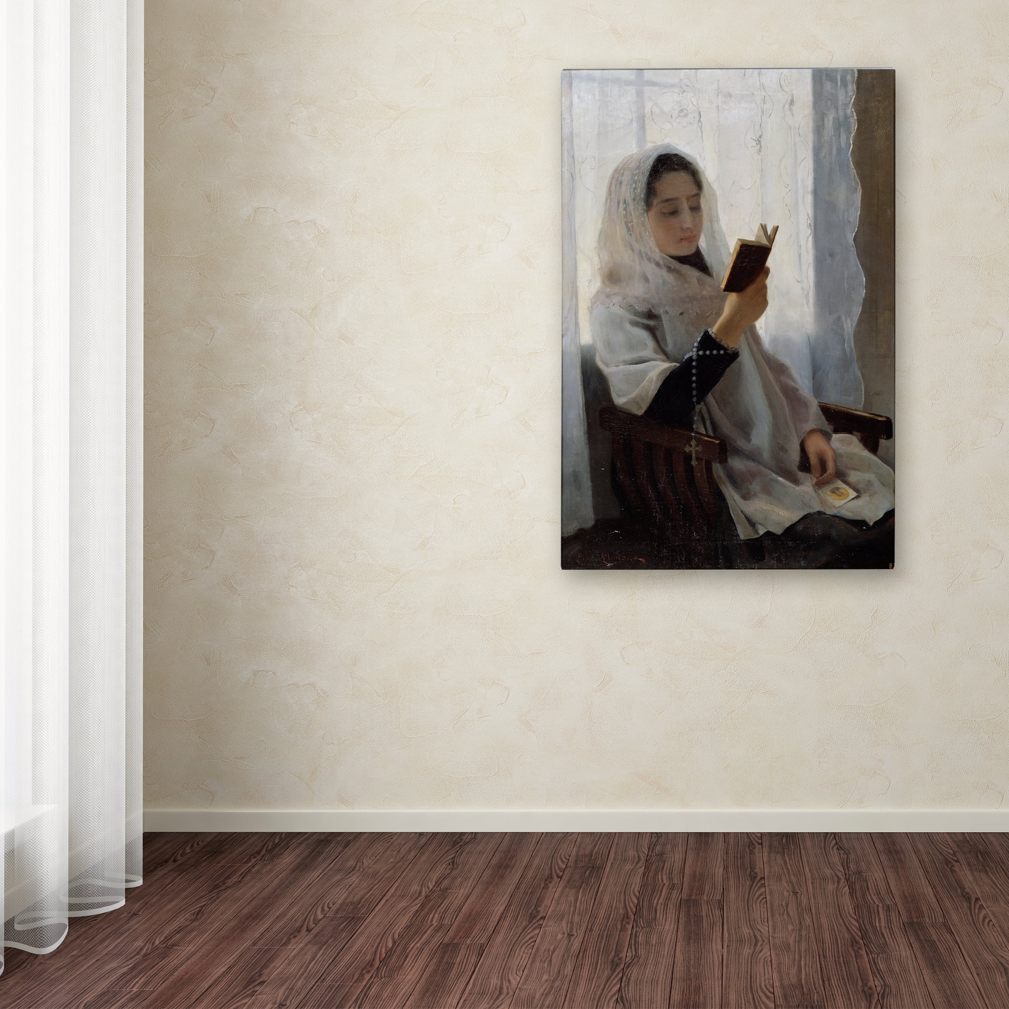 Trademark Fine Art 'Reading' Canvas Art by Joan Llimona