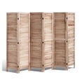 thumbnail image 2 of Wood Room Divider 6 Panel, 66.9" Tall Folding Screen, Louvered Partition for Home Office, 2 of 7