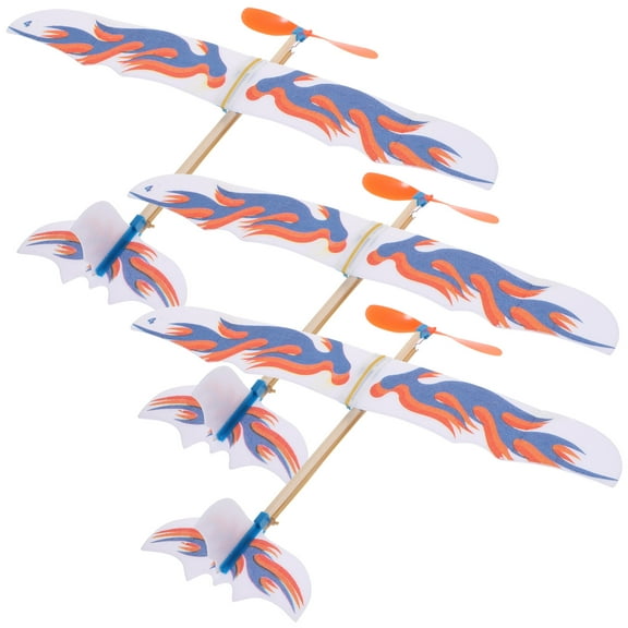 3Pcs Balsa Wood Foam Airplane Toy Set with Rubber Band Powered Gliders - Ideal Kids' Party Favors, Gifts, and Group Activities