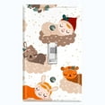thumbnail image 1 of Metal Light Switch Plate Cover Festive Sleepy Santa Helpers XMS006, 1 of 13