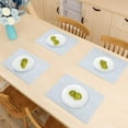 thumbnail image 3 of Decozen Placemats Set of 8 for Dining Table, Table Plastic Placemats, Rectangular PVC 18x12 - Silver, 3 of 8