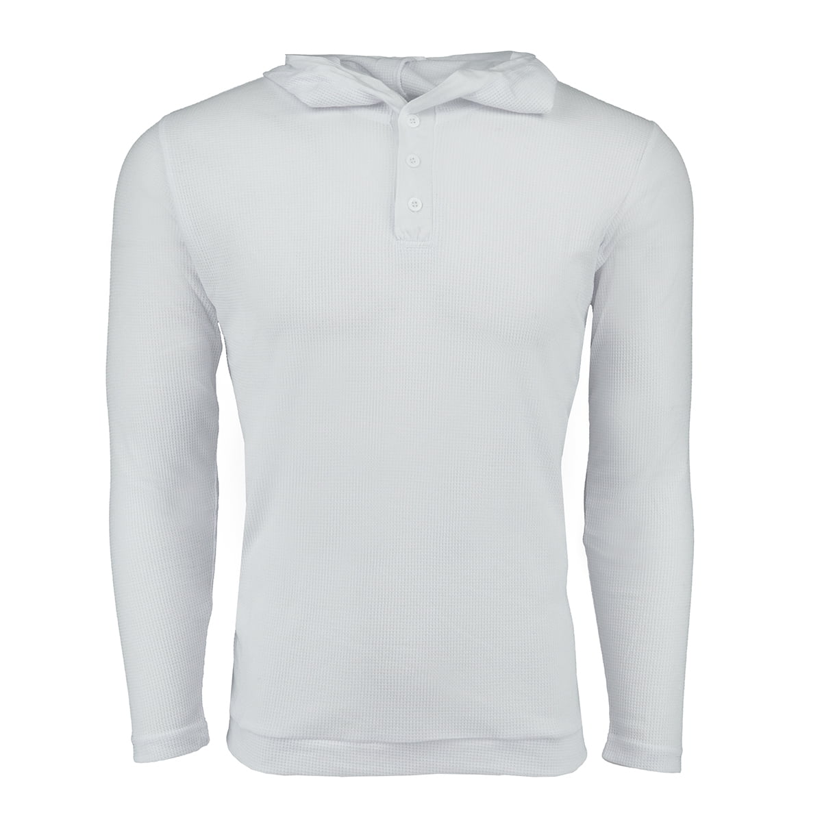 true rock men's waffle knit henley hoodie