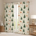 thumbnail image 2 of jejeloiu Christmas Tree Curtains Pack of 2 (42x84 Each),Cute Bow Knot Curtains Blackout,Green Orange Beige Bedroom Curtains For Children,Super Cozy Room Decor, 2 of 6