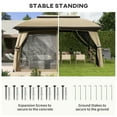 thumbnail image 3 of Barara King Gazebo, Outdoor Canopy Shelter,10' x 13' Patio Gazebo with Netting & Curtains, Vented Roof, Beige, 3 of 13
