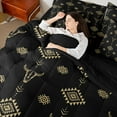 thumbnail image 4 of Castle Fairy Bull Skull 7-Piece Twin Bedding Sets,Tribal Aztec Bedding Comforter Set,Black Golden Breathable Sheet Sets,Luxury Teenager Bedroom Decor,Reversible, 4 of 8