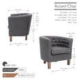 thumbnail image 5 of Porthos Home Kady Fabric Barrel Accent Chair with Rubberwood Legs, 5 of 5