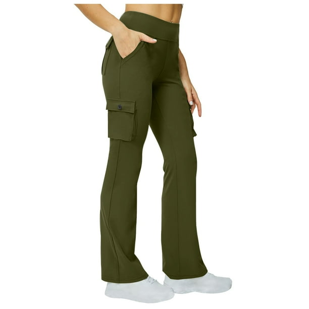 Pantalones cargo con forro polar para mujer, 6 bolsillos, resistentes al agua, para senderismo en invierno Leggings acampanados: 2 longitudes, calidez de -1 °C a 15 °C, acabado DWR