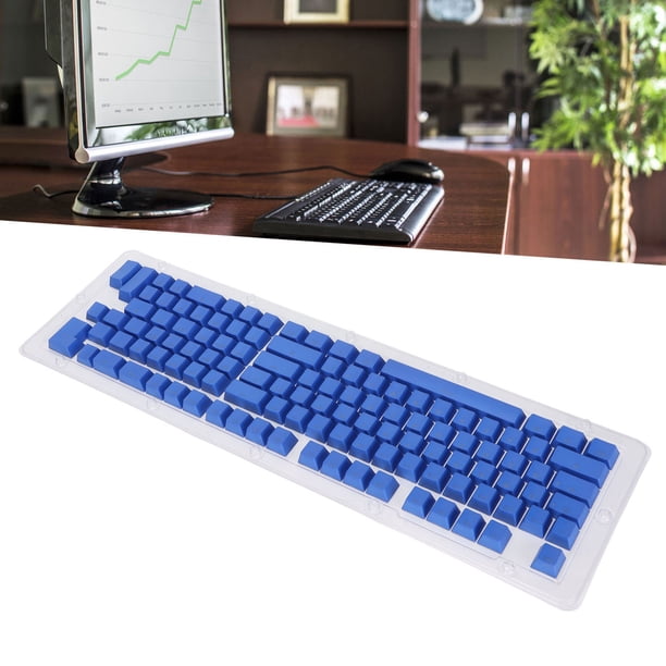 JOLINTAL Teclas De 104 Teclas, Color Verde, Morado Y Azul, Teclas Translúcidas De Doble Disparo PBT, Teclas De Caracteres Translúcidos, Teclas De Mezcla De Colores Simples Para Teclado Mecánico, Teclado De
