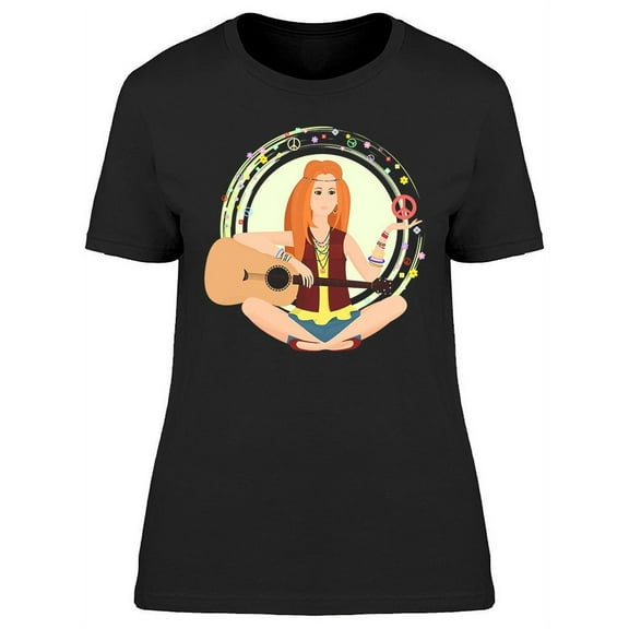 Red-haired Hippie Girl T-Shirt Women -Image by Shutterstock, Female Large