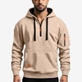 thumbnail image 2 of Quarter Zip Pullover Hoodies Mens Casual Drawstring Long Sleeve Sweatshirts with Kangaroo Pocket and Arm Pocket Trendy Fall Outfits 2026, 2 of 6