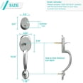 thumbnail image 2 of Ensemble de Poignées de Porte d'Entrée, Ensemble de Serrure de Porte d'Entrée en Nickel Satiné, Ensemble de Poignées d'Entrée avec Serrure, Pêne Dormant à Cylindre Simple et Poignée à Bouton, Réversible pour Portes Droitier et Gaucher (Antique_, 2 of 7