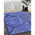 thumbnail image 3 of Ahgly Company Machine Washable Indoor Square Transitional Sky Blue Area Rugs, 7' Square, 3 of 7