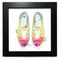 thumbnail image 1 of Colorful Hand Painted Canvas Shoes Pattern Black Square Frame Picture Wall Tabletop, 1 of 3