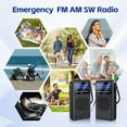 thumbnail image 6 of Portable AM FM SW, 3 Band Pocket Radio, Personal Transistor Radios 2AA Battery Operated with Emergency LED Flashlight, 3.5mm Earphone Jack, Back Clip, Large Speaker for Indoor Outdoor Emergency Use, 6 of 8