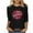 Black, variant on New Arrivals Women's 3/4 Sleeve Round Neck Shirts Featuring Valentine Heart Print Tops Blouse My Items