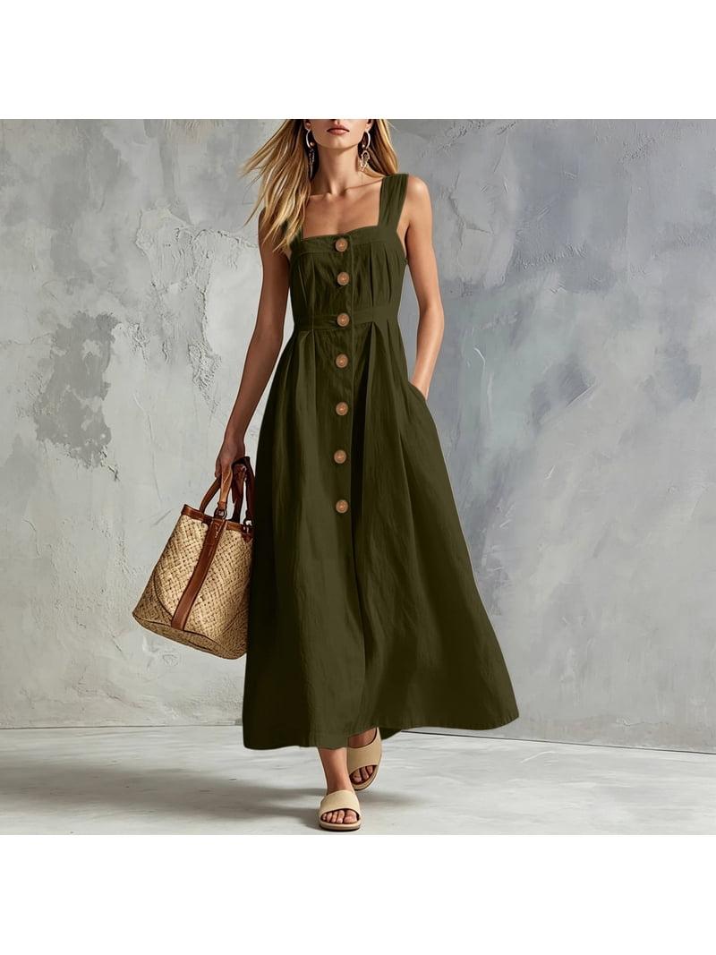 flattering summer dresses Lyrur for Women Floral Boho Maxi Dress Tiered Ruffle Casual Beach Vacation Sundresses Pockets (Apricot Small) at Amazon Women's Clothing store Choose us for our non Summer Dresses Flattering Womens Dresses