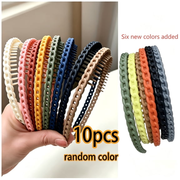 10pcs Trendy Hairbands/Women'S Headbands/Women'S Hairbands/Novelty Wide Headbands, Random Colors, Non-Slip Headbands with Teeth, Handmade Hair, Heart-Shaped Headband