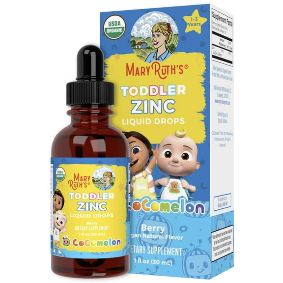 MaryRuth Organics Zinc Liquid Drops for Children's Health, Immunity, and Growth, 1 fl oz