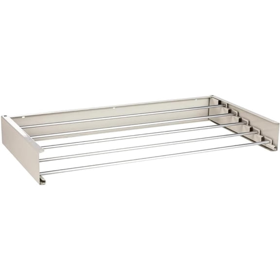 Kojooin Wall Mounted Drying Rack, Foldable Space Saving Laundry Drying Rack with 6 Heavy Duty Rods, Indoor/Outdoor Clothes Hanger for Bathroom, Balcony, Rust-Proof & Easy to Install