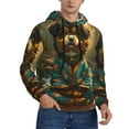 thumbnail image 2 of Wukai Creekside Meditating Puppy Print Men Hoodies Fleece Sweatshirts Long Sleeve Sweaters Pullover Fall Outfits Winter Clothes-Medium, 2 of 7