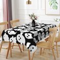 thumbnail image 3 of Duangreer Black Halloween Rectangle Tablecloth, White Ghost Print, Party Decors Washable Table Cover with Waterproof Wrinkle Resistant, 60 x 120 Inch, 3 of 6