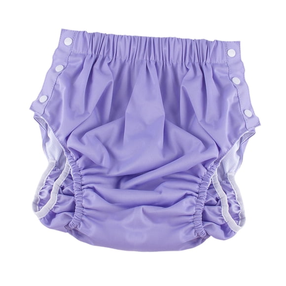Pañal de tela reutilizable unisex para adultos, con apertura lateral, lavable, ajustable, con broches, para nadar, para personas mayores, ligero Púrpura XXL