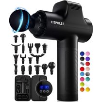 FITPULSE Muscle Massage Gun for Athletes - Percussion Massager Deep Tissue Massager Gun Handheld Black