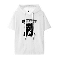 thumbnail image 2 of Caseoh Kitty Funny Cat Hooded T-shirt Women Men Short Sleeve Tee Casual Fashion Tops, 2 of 3