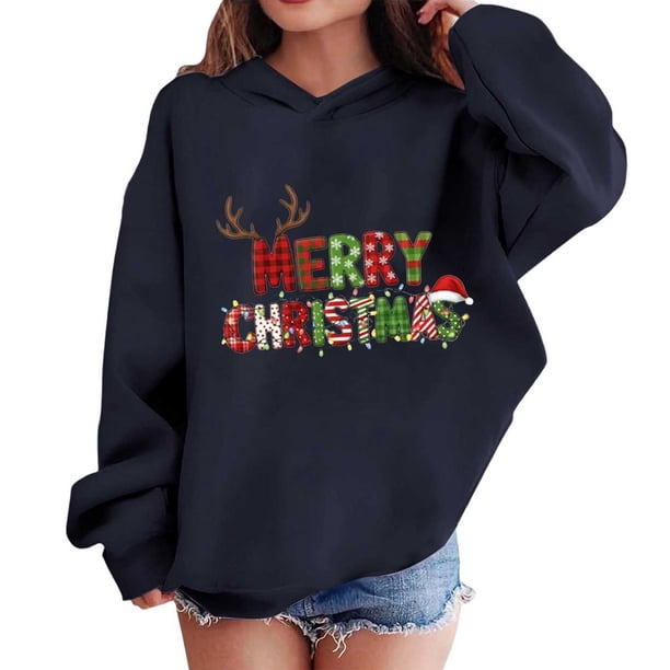 Sudaderas con capucha para niños y niñas, sudaderas navideñas con capucha para niños medianos y grandes, camisetas de manga larga, sudaderas para niños