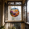 thumbnail image 5 of YOHAVEN Grand Sunset Stained Glass Round Window Panel, 10 Inch Suncatcher With Chain, Premium Glass Art For Sunlight Display, Indoor Outdoor Hanging, Gift For Nature Lovers And Home Decor, 5 of 6