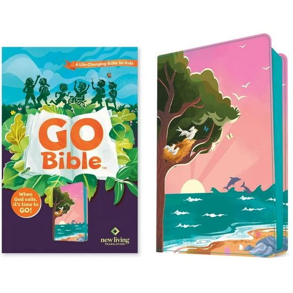Go Bible NLT Go Bible for Kids (Leatherlike, Beach Sunrise): A Life-Changing Bible for Kids, (Hardcover)