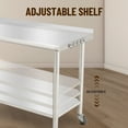thumbnail image 2 of NSF Stainless Steel Prep Table - 60x24x35 Inch Heavy Duty 2-Tier Commercial Work Table with Adjustable Undershelf, Backsplash, Casters, Hooks, Trash Rack - For Kitchen, Restaurant, Garage, Workshop, 2 of 6