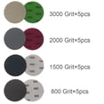 thumbnail image 5 of 20Pcs 3 inch Hook&Loop Wet/Dry Sanding Discs 800 1500 2000 3000 Grit Sandpaper, 5 of 7