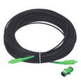 thumbnail image 1 of Unique Bargains 1Pcs 82Ft Single Mode Simplex OS2 Fiber Optic Cable LSZH SC/APC-SC/APC Armored Jumper Optical Black with Adapter, 1 of 5