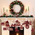 thumbnail image 7 of Dalrosia Christmas Buffalo Plaid Hanging Ornaments Christmas Tree Wooden Hanging Decor Wooden Christmas Ornaments Snowflake Reindeer Snowman Plaid Christmas Decor, 7 of 7