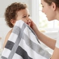 thumbnail image 6 of Unique Bargains 13 x 13 Inches Striped Cotton Showering Bathroom Washcloths Grey 6pk, 6 of 6