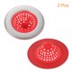 thumbnail image 3 of Colador de silicona Uxcell, 2 paquetes de tapones para desagüe de fregadero de cocina, 4.4 pulgadas rojo, 3 of 5