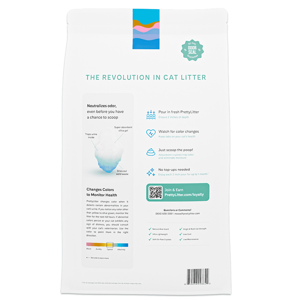 PrettyLitter Health Monitoring Cat Litter, Calm Aloe - 8lb Bag