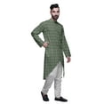 thumbnail image 2 of Atasi Kurta Asymétrique à Boutons pour Hommes en Coton Slub Imprimé Mode pour Hommes, 2 of 5