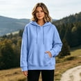 thumbnail image 3 of Resicozy Basic Oversized Hoodies for Women Solid Color Hooded Sweatshirt Baggy Plain Pullover Loose Fit Tops with Pockets Light Blue S, 3 of 6