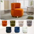 thumbnail image 6 of 360 Degree Swivel Cuddle Barrel Accent Sofa Chairs, Round Armchairs with Wide Upholstered, Fluffy Velvet Fabric Chair for Living Room, Bedroom, Office, Waiting Rooms (Orange), 6 of 11