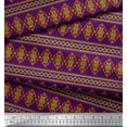 thumbnail image 3 of Soimoi Purple Velvet Fabric Aztec Geometric Print Sewing Fabric Yard 58 Inch Wide, 3 of 3