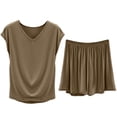 thumbnail image 5 of wcjm Coffee Set Summer Loungewear Set Women's Jogging Suit Set Summer Two Leisure Sports Tank Top And Shorts Trouser Suit Short Sporty Leisure Suit Sweatsuit Outfits, 5 of 7