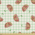 thumbnail image 2 of Umbrella Fabric by the Yard, Pastel Colored Ornamental Cartoon Floral Parasols on Plain Backdrop, Decorative Upholstery Fabric for Chairs & Home Accents, Champagne and Multicolor by Ambesonne, 2 of 5