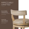 thumbnail image 4 of Maven Lane Alexander Counter Stool, Weathered Oak Finish w/ Avanti Bone Vegan Leather, 4 of 6