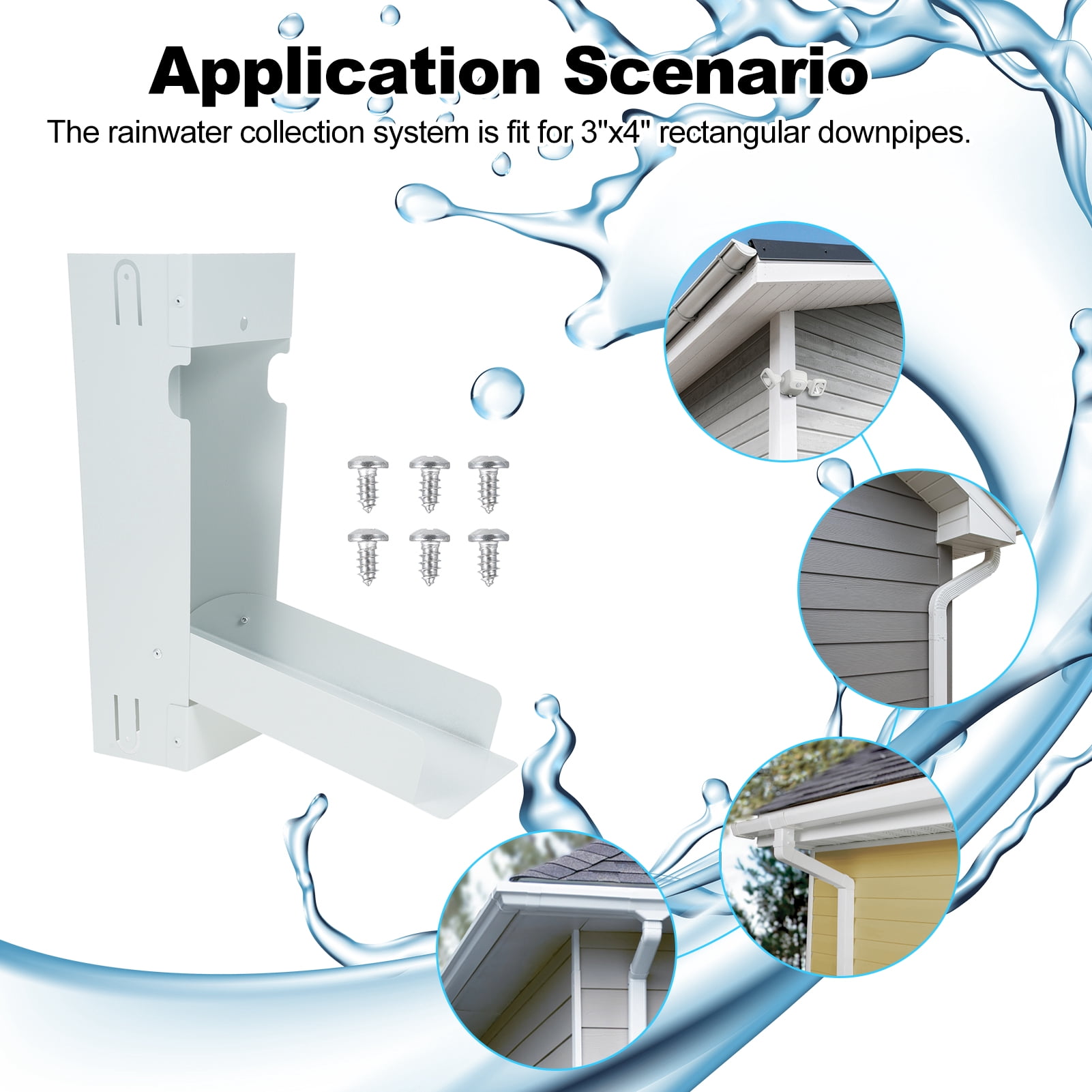 BIMZUC Rainwater Collection System Stainless Steel Downspout Diverter Kit Fits 3x4 Inch Standard Downspouts Eco-Friendly Rain Water Catching Colander System For Garden Barrels