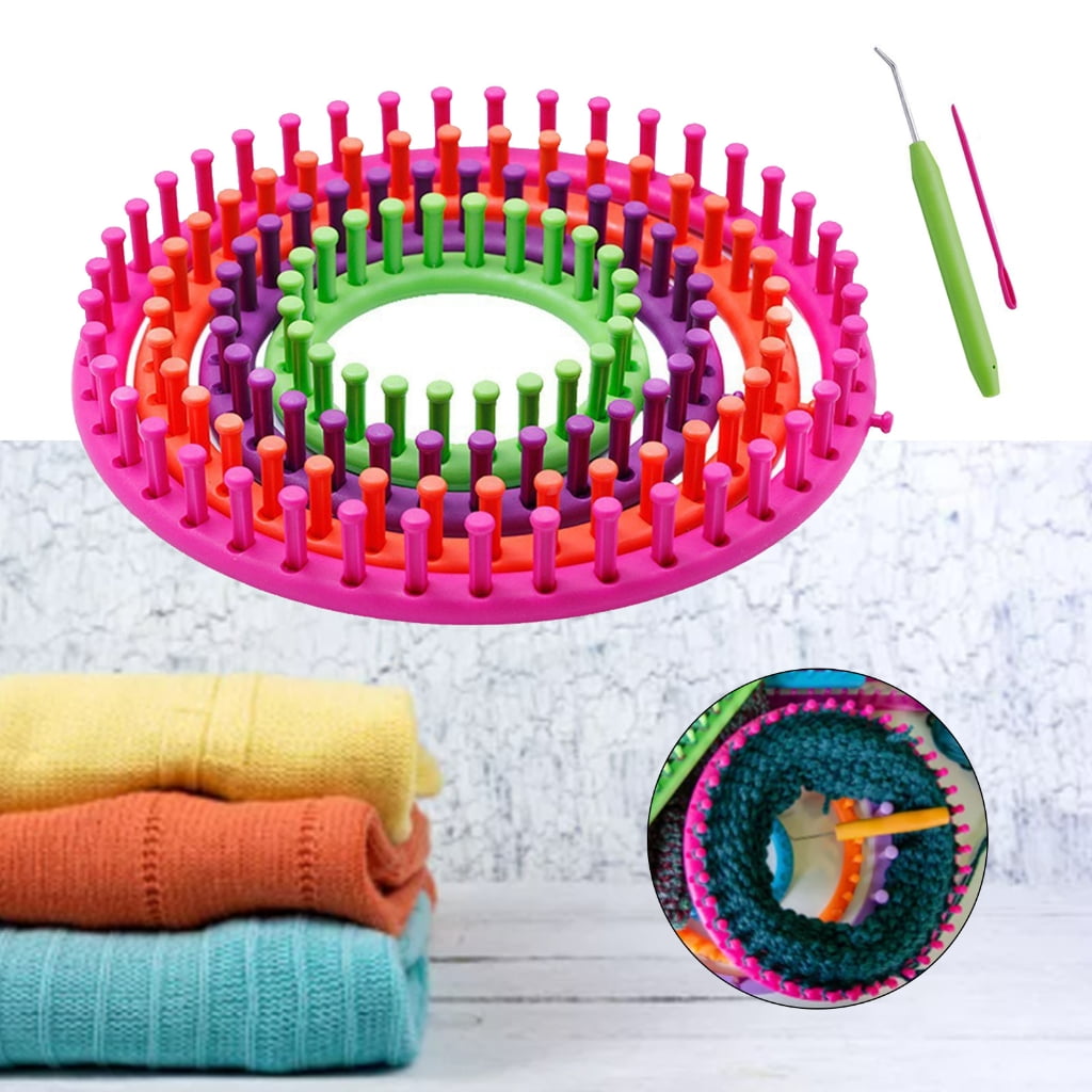 CIYISON Weaving Weave Knitting Kits Plastic Sweater Sock Hat Scarf Scarves Maker Long NeedleHook DIY Weaving Tool for Beginners