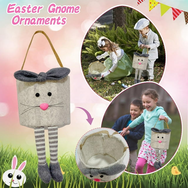 Non-woven Easter Decoration Rabbit Bow Storage Portable Bucket Sweater Storage under Bed Moving Storage Bags College Storage for under Bed Closet Storage Containers for Organizing Packing Blanket