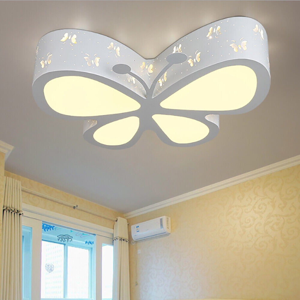 Butterflies Ceiling Light Children's Room Butterfly Close to Ceiling Light Girls Creative Bedroom Lamp LED Dimmable Flush Mount Ceiling Lamp